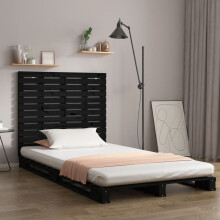 Berkfield Wall Headboard Black 106x3x91.5 cm Solid Wood Pine