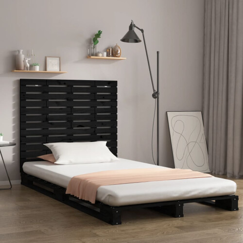 Berkfield Wall Headboard Black 106x3x91.5 cm Solid Wood Pine