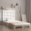Berkfield Wall Headboard White 146x3x91.5 cm Solid Wood Pine 1