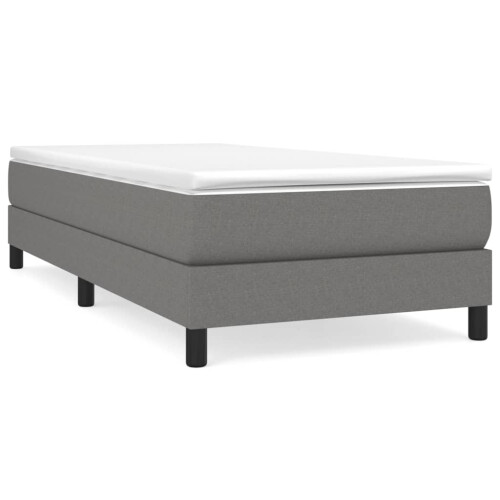 Berkfield Box Spring Bed Frame Dark Grey Single Fabric (UK/IE/FI/NO only) 1