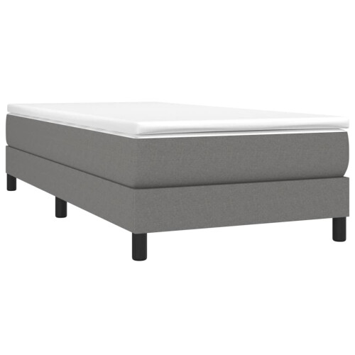 Berkfield Box Spring Bed Frame Dark Grey Single Fabric (UK/IE/FI/NO only) 2
