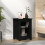 Berkfield Bedside Cabinet Black 40x35x55 cm Solid Wood Pine 1