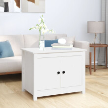 Berkfield Coffee Table White 71x49x55 cm Solid Wood Pine