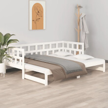 Berkfield Pull-out Day Bed without Mattress White 2x(90x200) cm