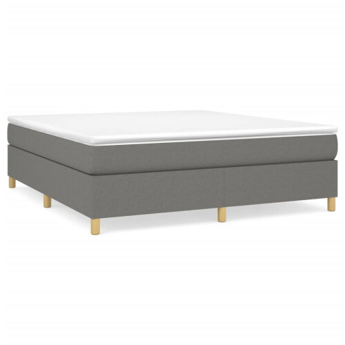 Berkfield Box Spring Bed Frame Dark Grey Super King Fabric (UK/IE/FI/NO only) 1