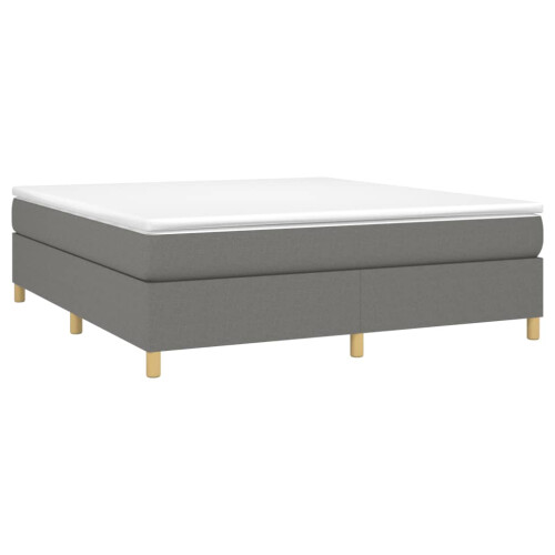 Berkfield Box Spring Bed Frame Dark Grey Super King Fabric (UK/IE/FI/NO only) 2