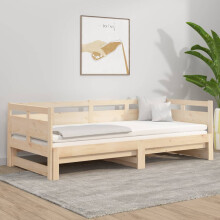 Berkfield Pull-out Day Bed without Mattress Solid Wood Pine 2x(90x190) cm