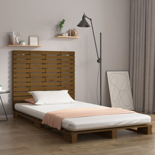 Berkfield Wall Headboard Honey Brown 81x3x91.5 cm Solid Wood Pine