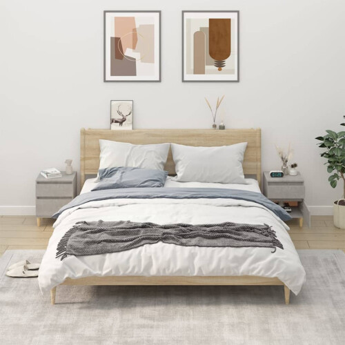 Berkfield Bedside Cabinets 2 pcs Concrete Grey 40x35x50 cm