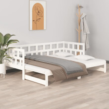 Berkfield Pull-out Day Bed without Mattress White 2x(80x200) cm