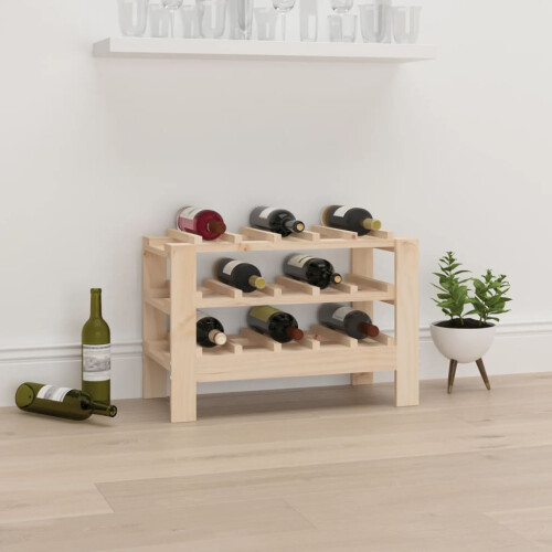 Berkfield Wine Rack 61.5x30x42 cm Solid Wood Pine