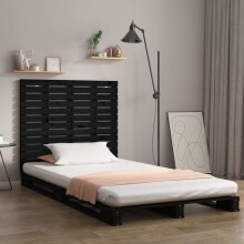 Berkfield Wall Headboard Black 141x3x91.5 cm Solid Wood Pine