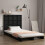 Berkfield Wall Headboard Black 141x3x91.5 cm Solid Wood Pine 1
