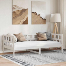 Berkfield Day Bed without Mattress White Solid Wood Pine 90x190 cm Single