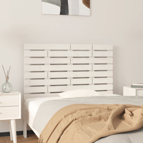 Berkfield Wall Headboard White 81x3x63 cm Solid Wood Pine