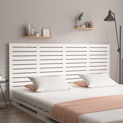 Berkfield Wall Headboard White 166x3x91.5 cm Solid Wood Pine