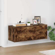 Berkfield Wall Shoe Cabinet Smoked Oak 100x35x38 cm Engineered Wood