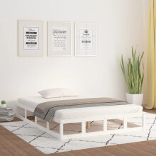 Berkfield Bed Frame without Mattress White 120x190 cm Small Double Solid Wood