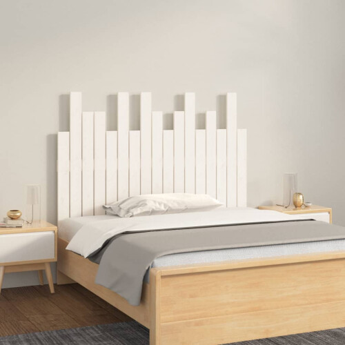 Berkfield Wall Headboard White 108x3x80 cm Solid Wood Pine