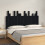 Berkfield Wall Headboard Black 146.5x3x80 cm Solid Wood Pine 1