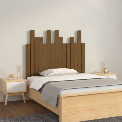 Berkfield Wall Headboard Honey Brown 95.5x3x80 cm Solid Wood Pine