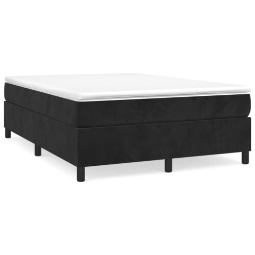 Berkfield Box Spring Bed Frame Black Double Velvet (UK/IE/FI/NO only) 1