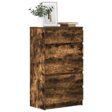 Berkfield Drawer Cabinet Smoked Oak 60x36x103 cm Engineered Wood