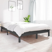 820553 Berkfield Bed Frame without Mattress Grey 160x200 cm Solid Wood