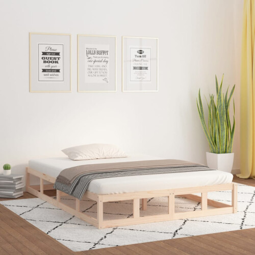 Berkfield Bed Frame without Mattress 135x190 cm Double Double Solid Wood