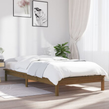Berkfield Bed Frame without Mattress Honey Brown Single Solid Wood