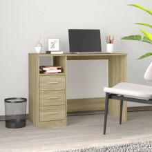 Berkfield Desk with Drawers Sonoma Oak 102x50x76 cm Engineered Wood
