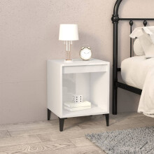 Berkfield Bedside Cabinet High Gloss White 40x35x50 cm