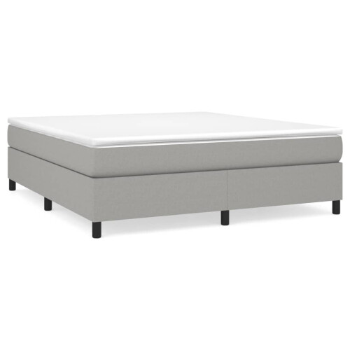 Berkfield Box Spring Bed Frame Light Grey Super King Fabric (UK/IE/FI/NO only) 1