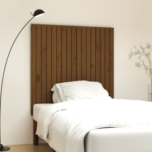 Berkfield Wall Headboard Honey Brown 108x3x110 cm Solid Wood Pine