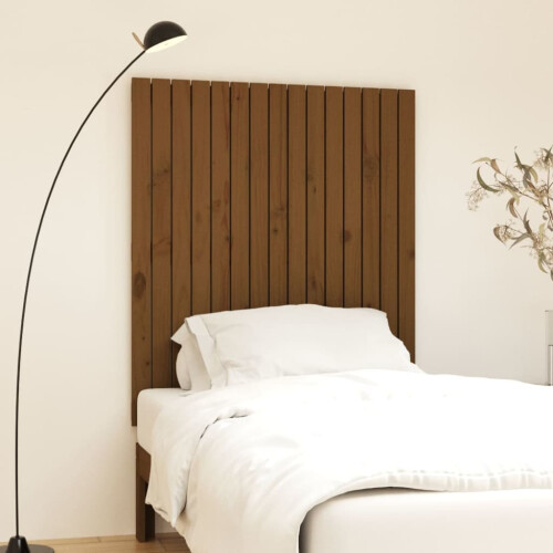 Berkfield Wall Headboard Honey Brown 95.5x3x110 cm Solid Wood Pine