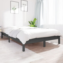 Berkfield Bed Frame without Mattress Grey Small Double Solid Wood