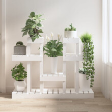 Berkfield Plant Stand White 104.5x25x77.5 cm Solid Wood Pine