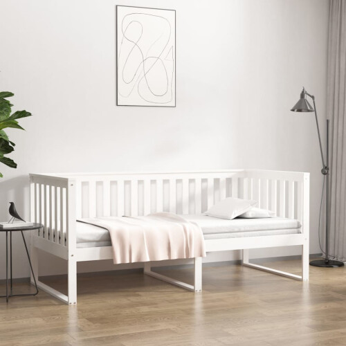 Berkfield Day Bed without Mattress White 100x200 cm Solid Wood Pine