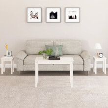 Berkfield Nesting Tables 3 pcs White Solid Wood Pine