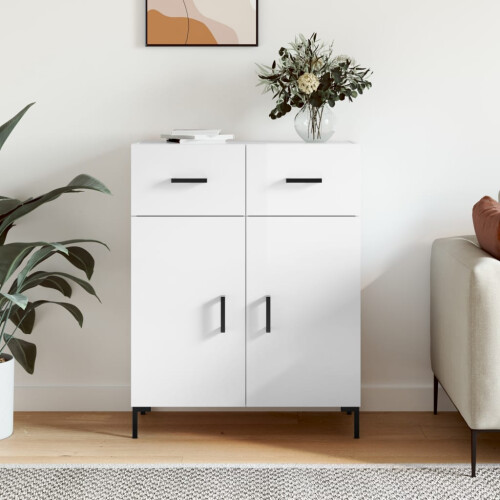 Berkfield Sideboard High Gloss White 69.5x34x90 cm Engineered Wood