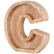 Wooden Money Bank with Custom Letter Design, Engraved Piggy Bank Gift for Kids and Adults