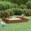 Berkfield Sandbox with Seats Honey Brown Square Solid Wood Pine 1