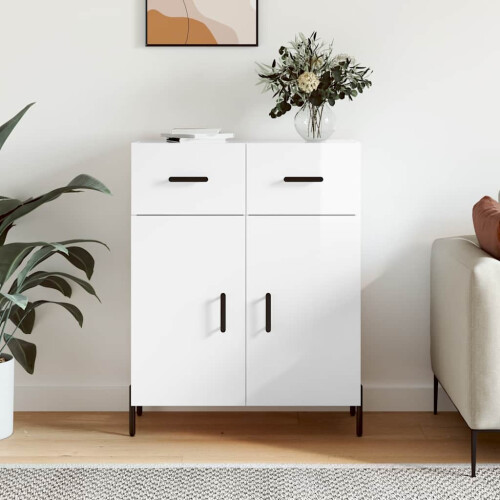 Berkfield Sideboard High Gloss White 69.5x34x90 cm Engineered Wood