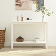 Berkfield Console Table White 110x40x80 cm Solid Wood Pine