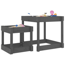 Berkfield Sand Tables 2 pcs Grey Solid Wood Pine