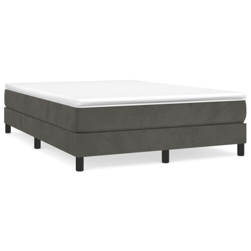 Berkfield Box Spring Bed Frame Dark Grey Double Velvet (UK/IE/FI/NO only) 1