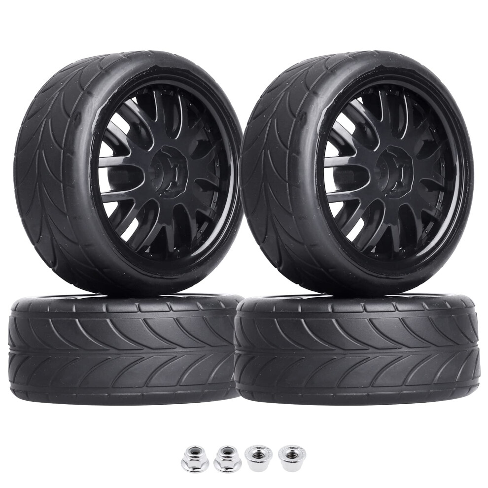 4Pcs 1/10 Rc Drift Tires Premounted Rubber Wheels 12Mm Hex For Tamiya Hsp Hpi Onroad Car 9351714785419