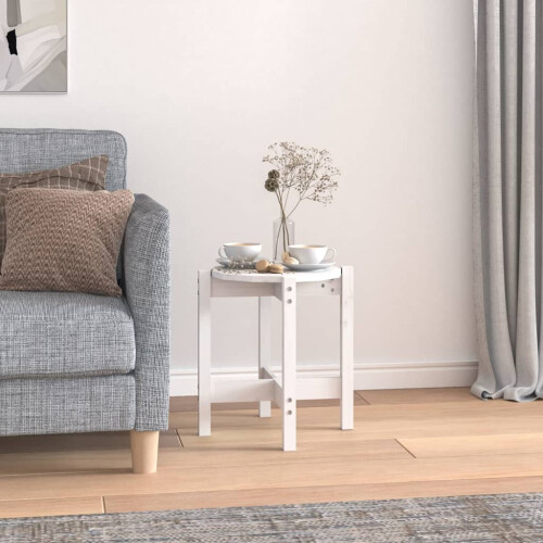Berkfield Coffee Table White ò 42.5x45 cm Solid Wood Pine