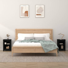 Berkfield Bedside Cabinets 2 pcs Black 40x35x55 cm Solid Wood Pine