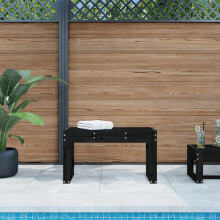 Berkfield Garden Bench Black 80x38x45 cm Solid Wood Pine